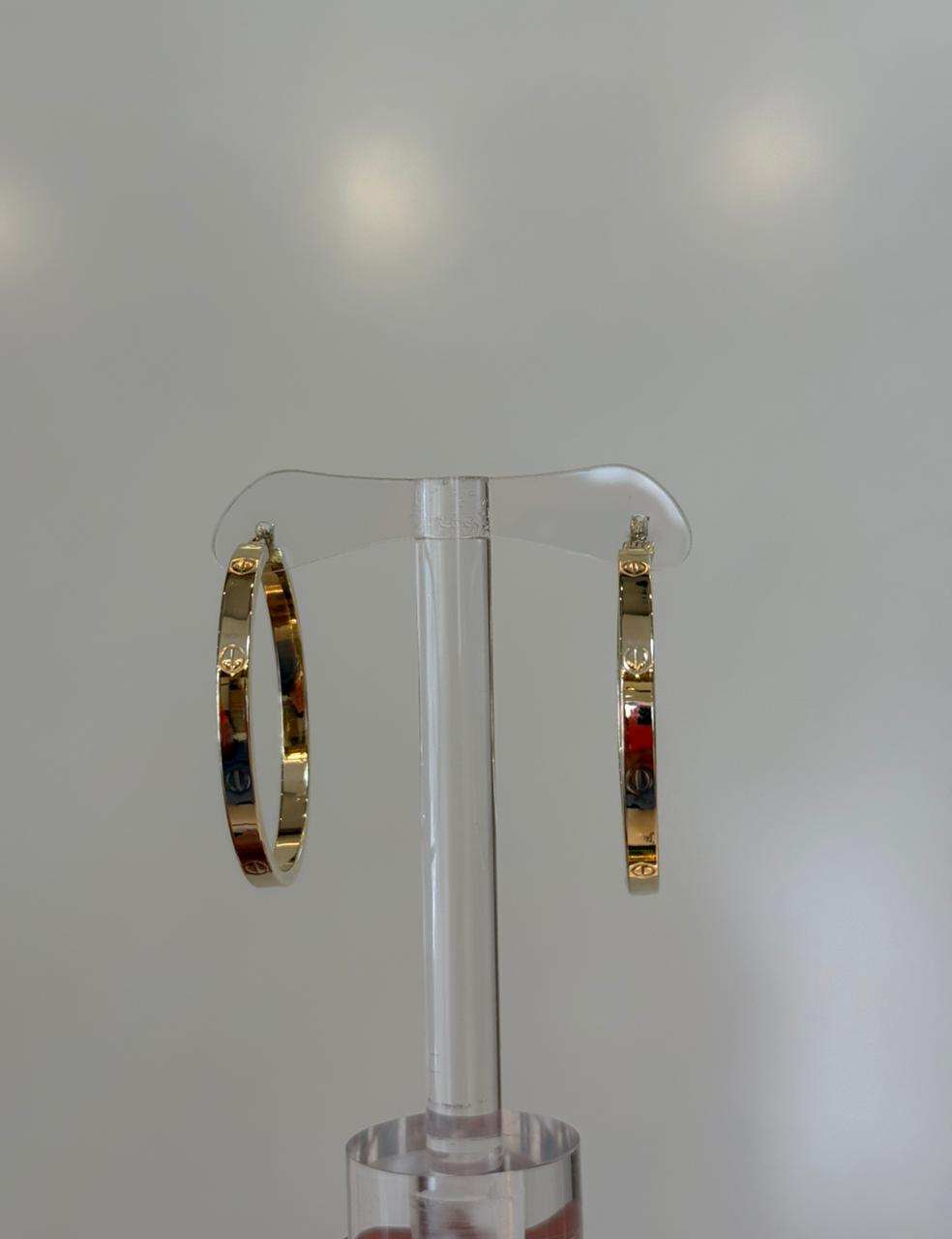 ARETES HOOGIES CARTIER 14K 2.2G
